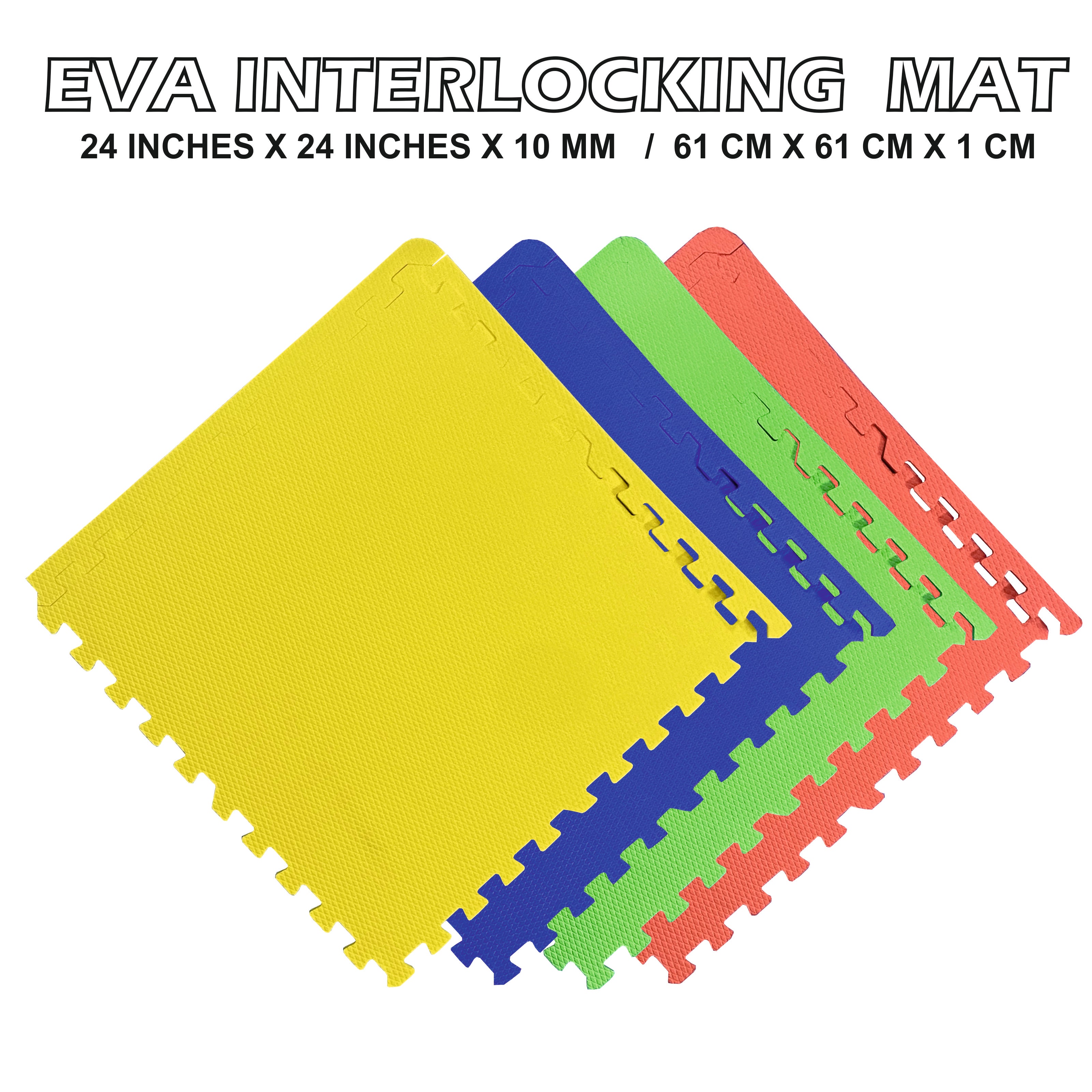YOGPRO 10 mm Thick Interlocking Kids Play Mat Multicolor (Set of 4 Pcs)