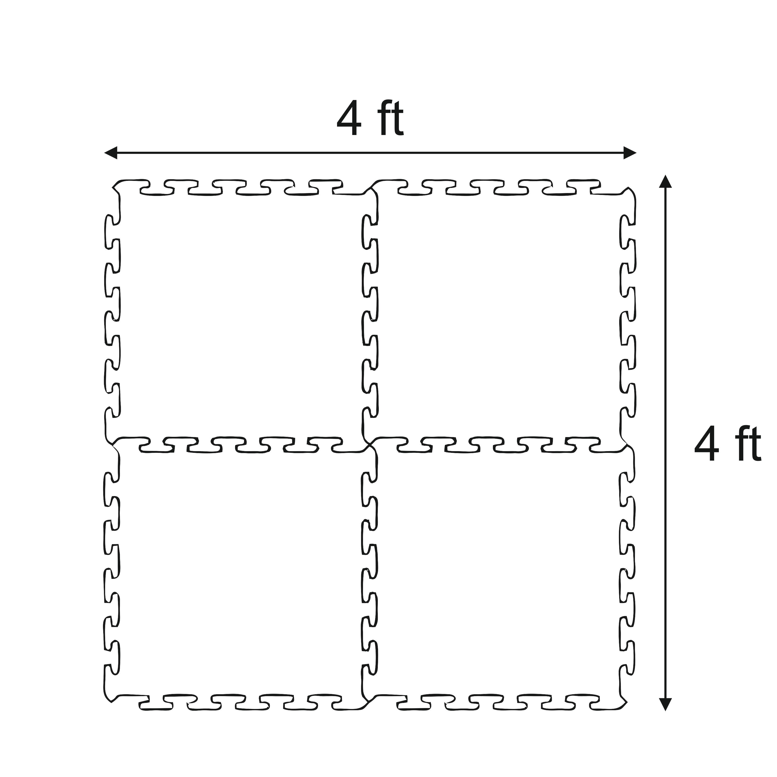 YOGPRO 10 mm Thick Interlocking Kids Play Mat Black (Set of 4 Pcs)