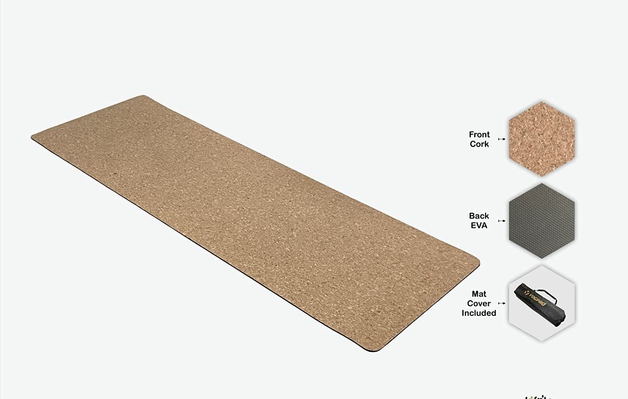 Yogpro Cork Yoga Mat (Eva + Cork) 2 X 6 FT X 4.5 MM