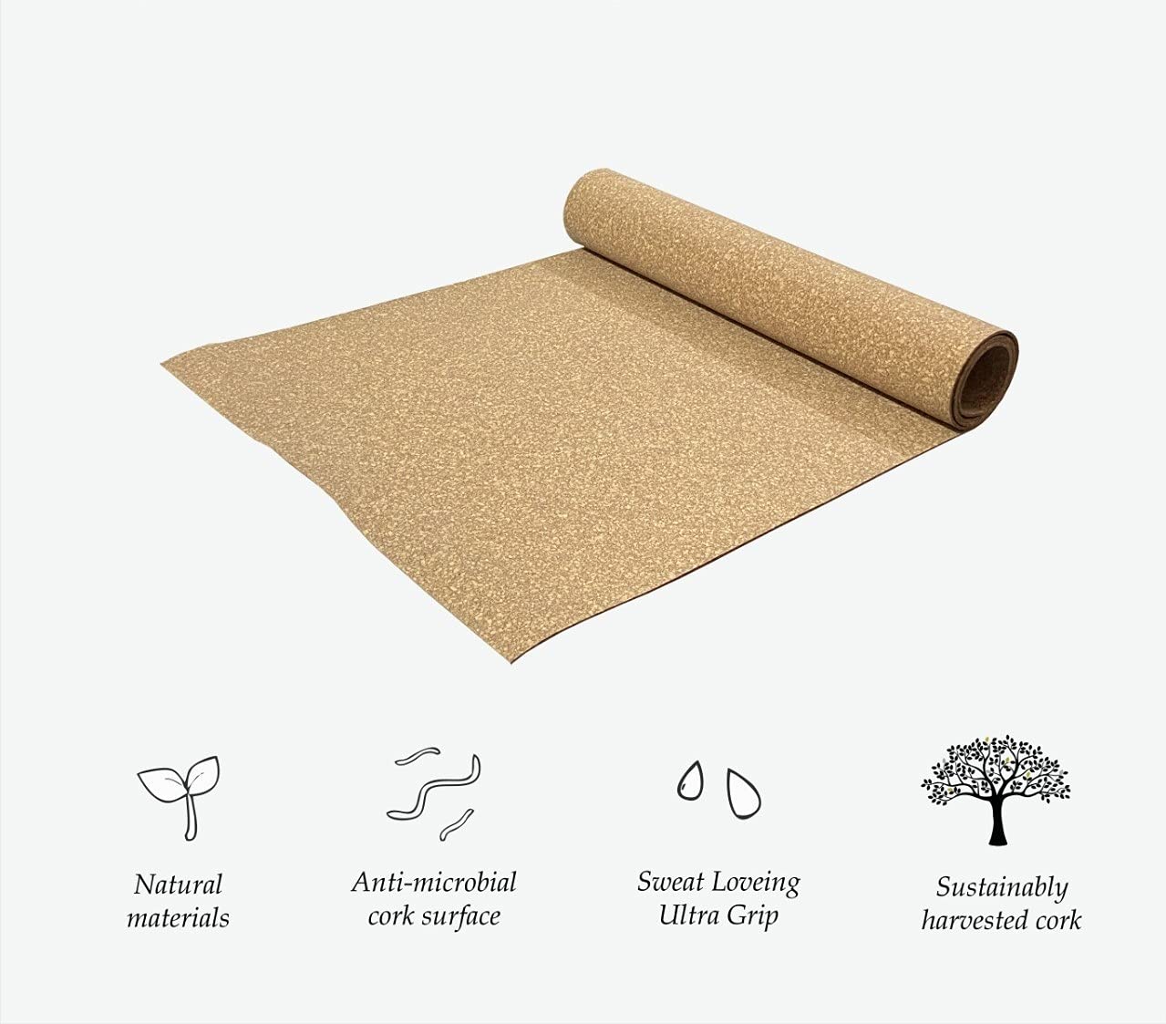 Yogpro Cork Yoga Mat (Eva + Cork) 2 X 6 FT X 4.5 MM