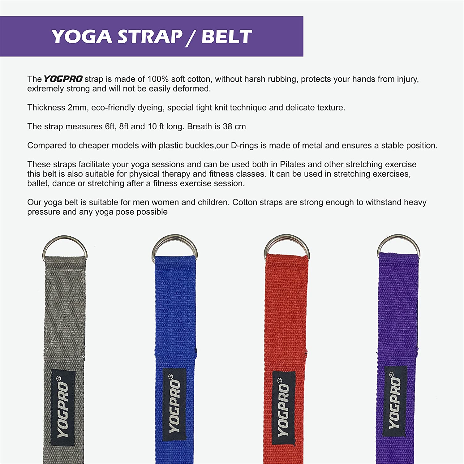 Yogpro Cotton Yoga Strap/Belt