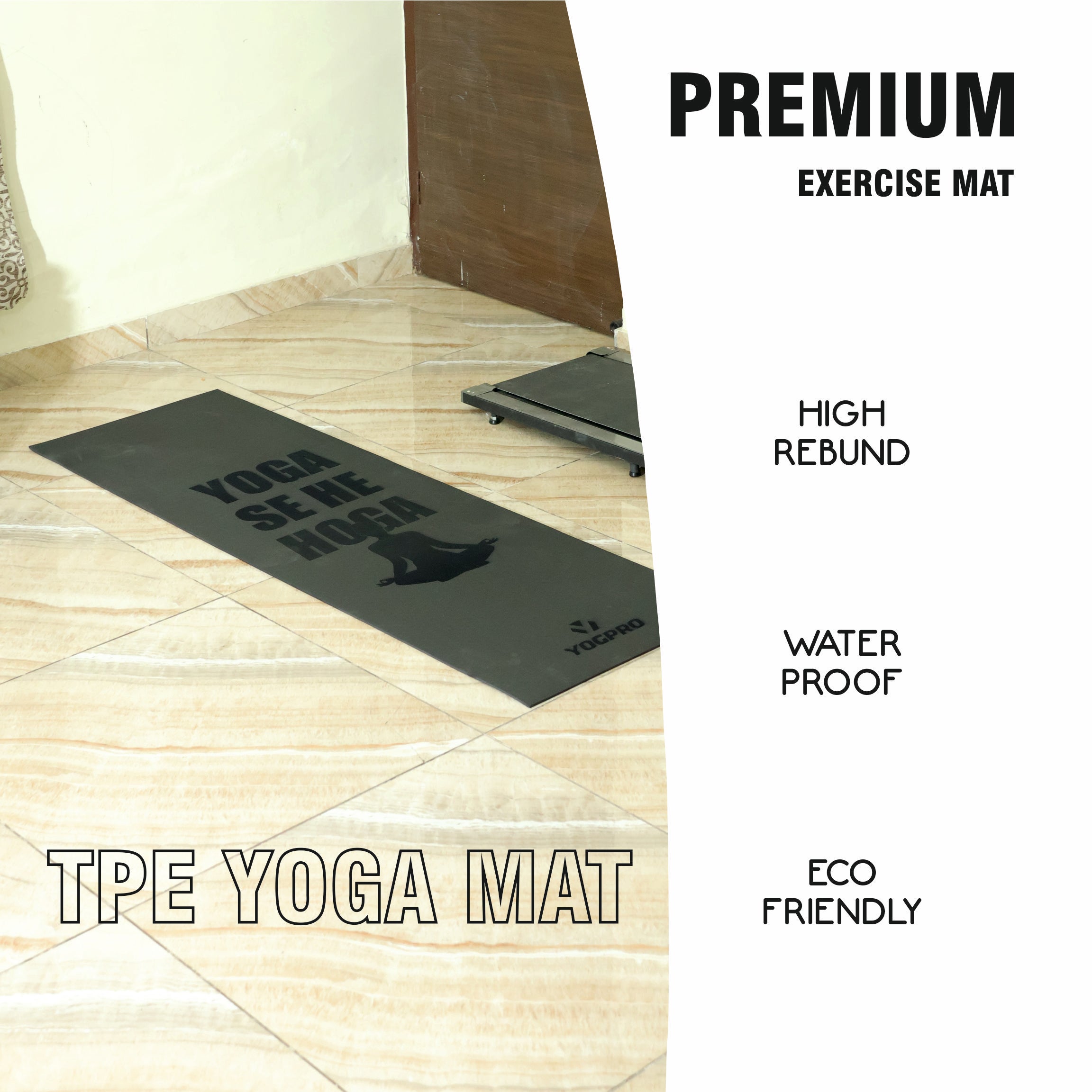 Yogpro TPE Yoga Se Hoga Printed Yoga Mat 6 mm