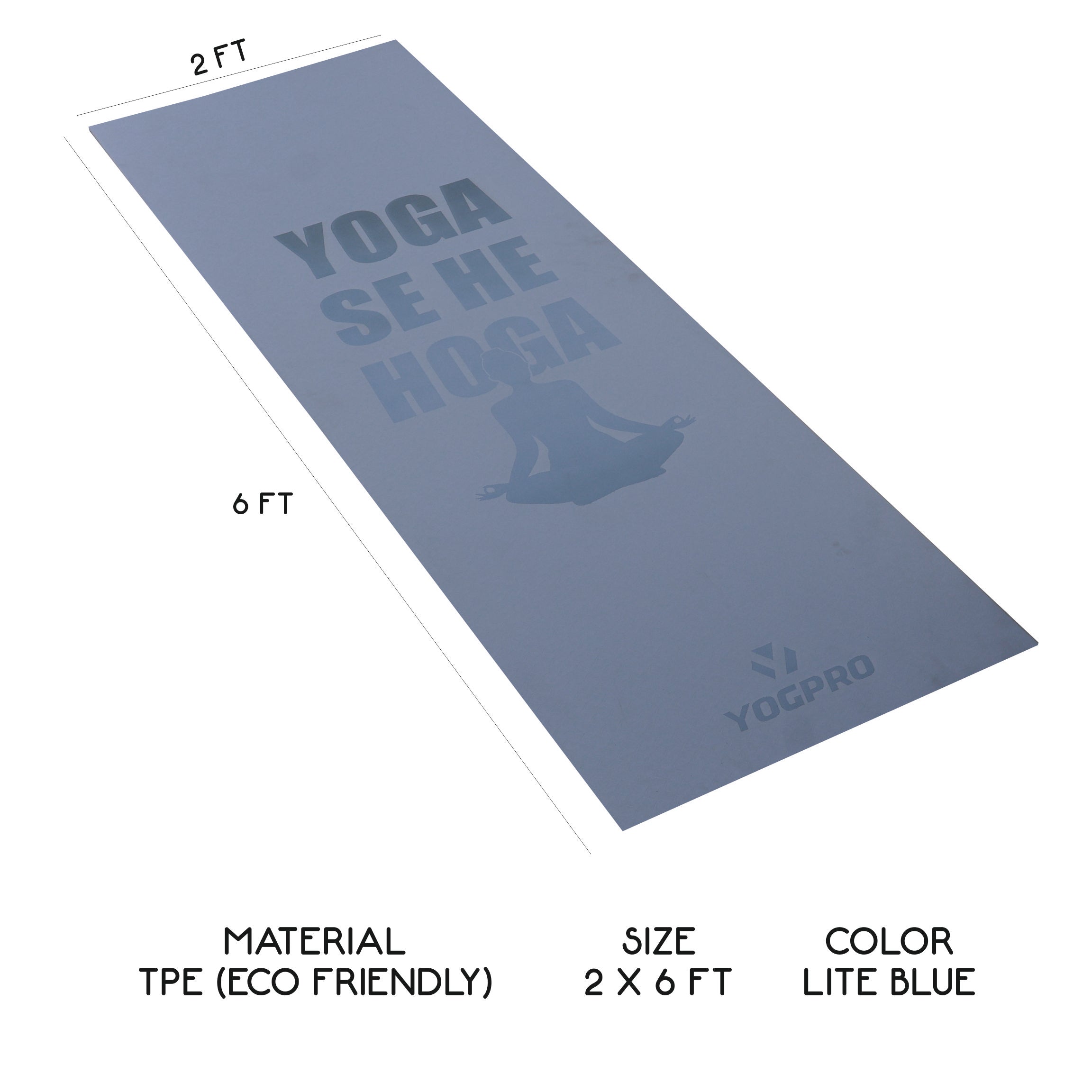 Yogpro TPE Yoga Se Hoga Printed Yoga Mat 6 mm