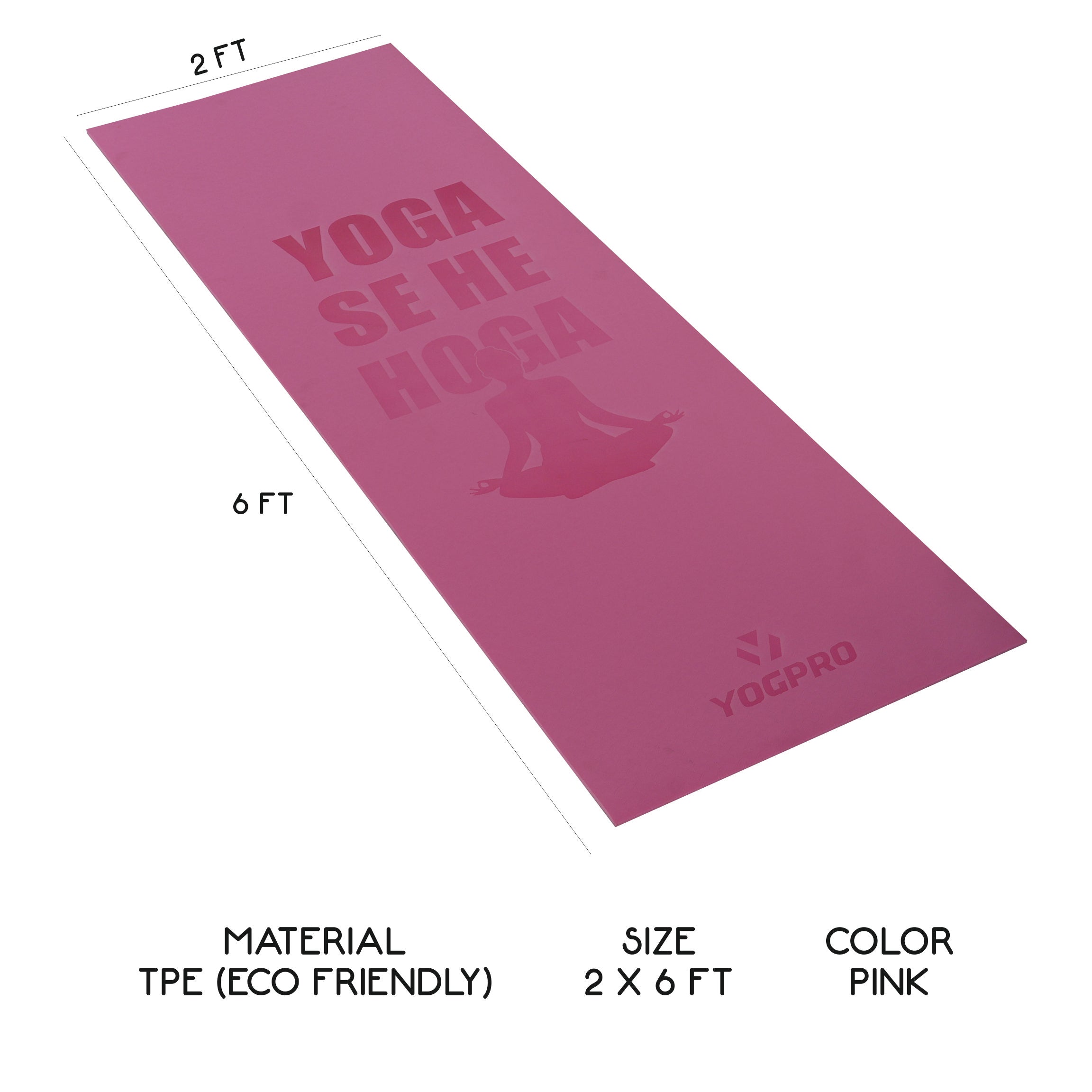 Yogpro TPE Yoga Se Hoga Printed Yoga Mat 6 mm