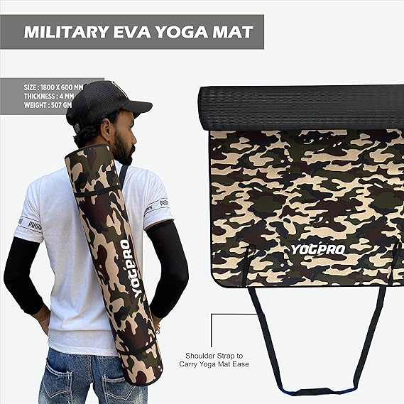 Yogpro Military Fabric Soft Eva Yoga Mat 4mm