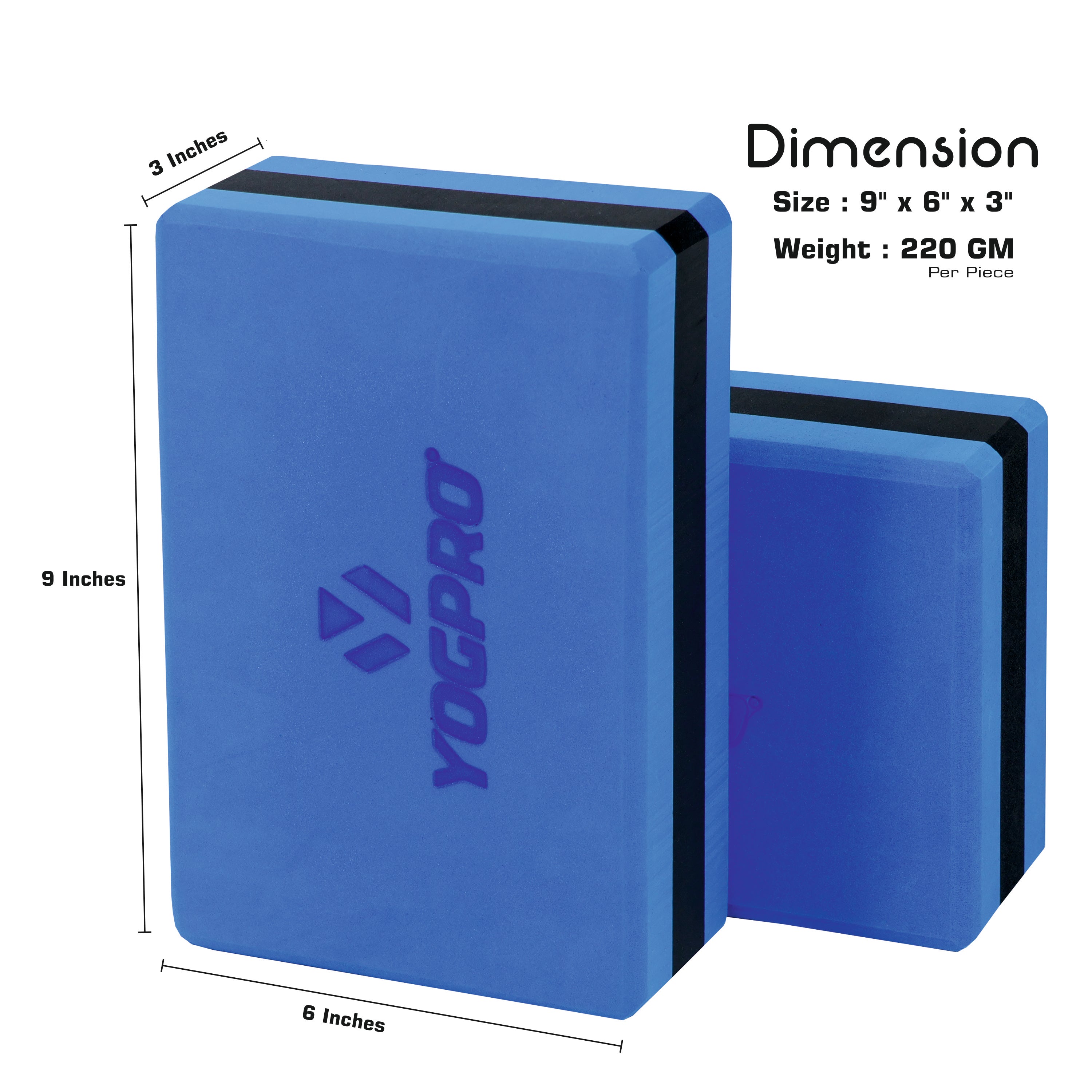 Yogpro Yoga Brick EVA (Set of 2 Pcs) 9 X 6 X 3 Inches