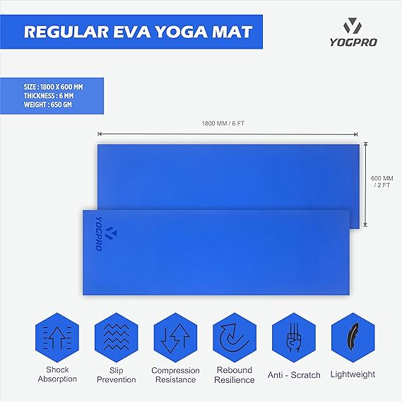 Yogpro Premium Super Soft Yoga Mat 2 x 6 ft x 6 mm