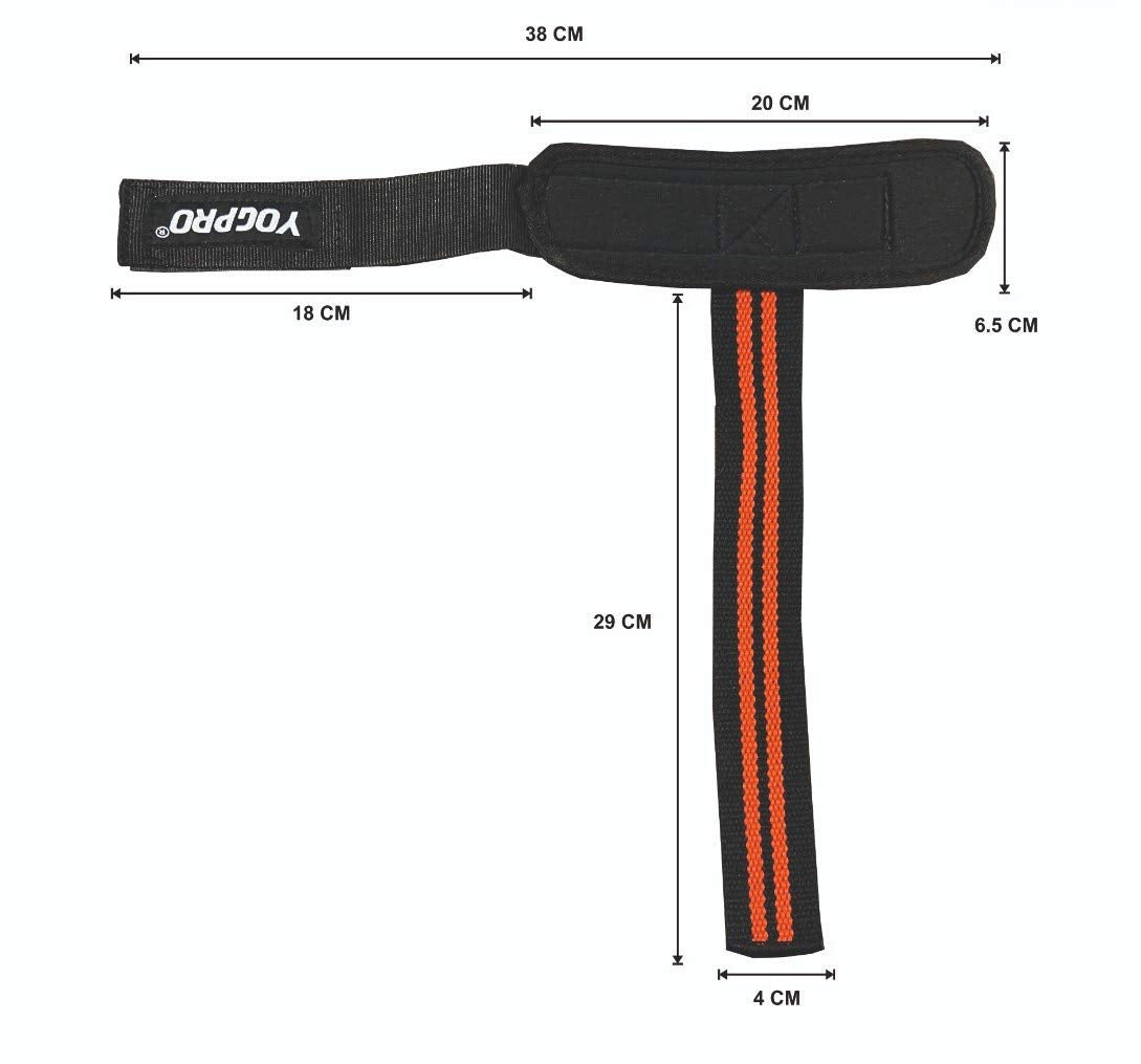 YOGPRO Weight Lifting Gym Strap with Wrist Supporter for Gym Workout
