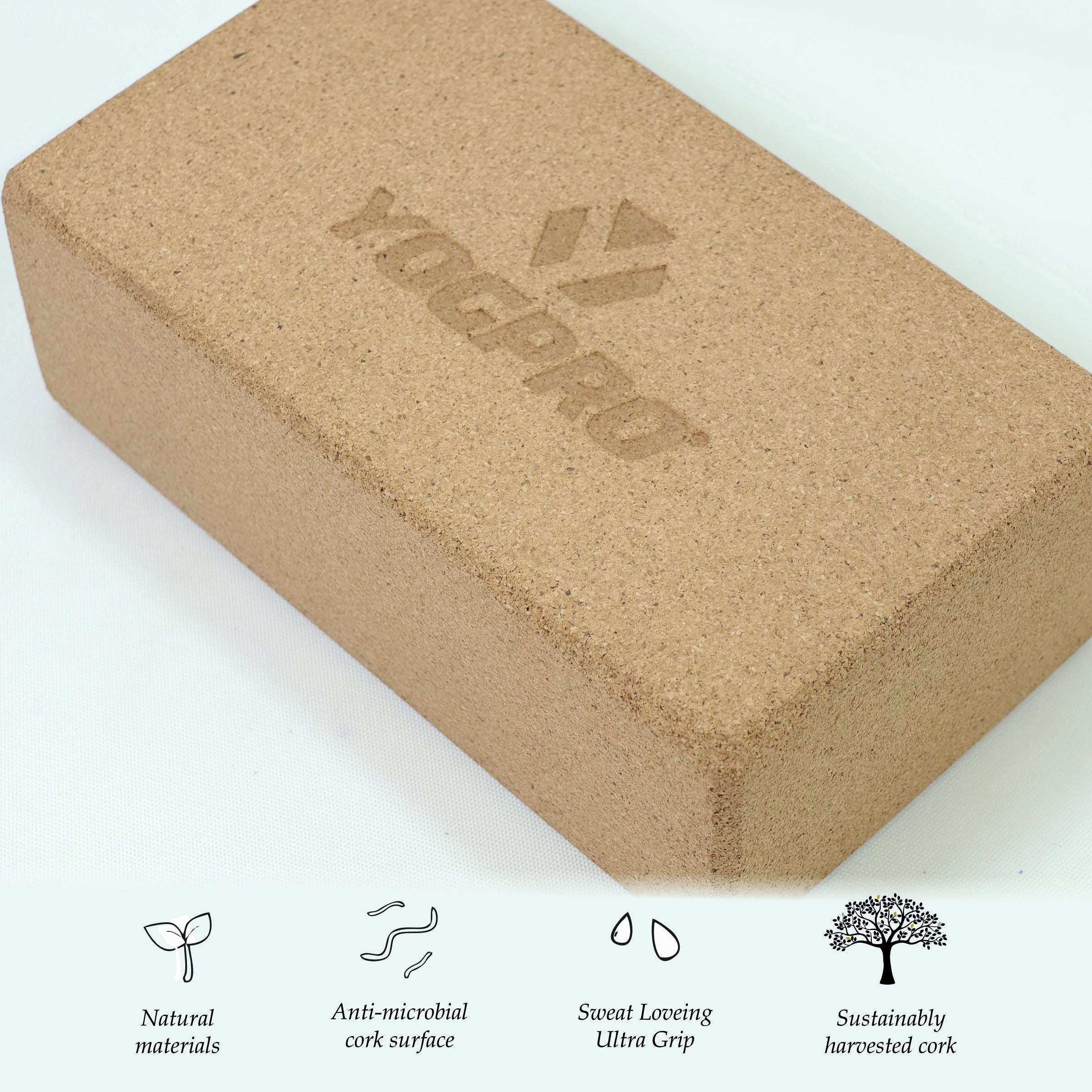 Yogpro Cork Yoga Brick (Set of 2 Pcs) 9 X 3 X 5 INCHES