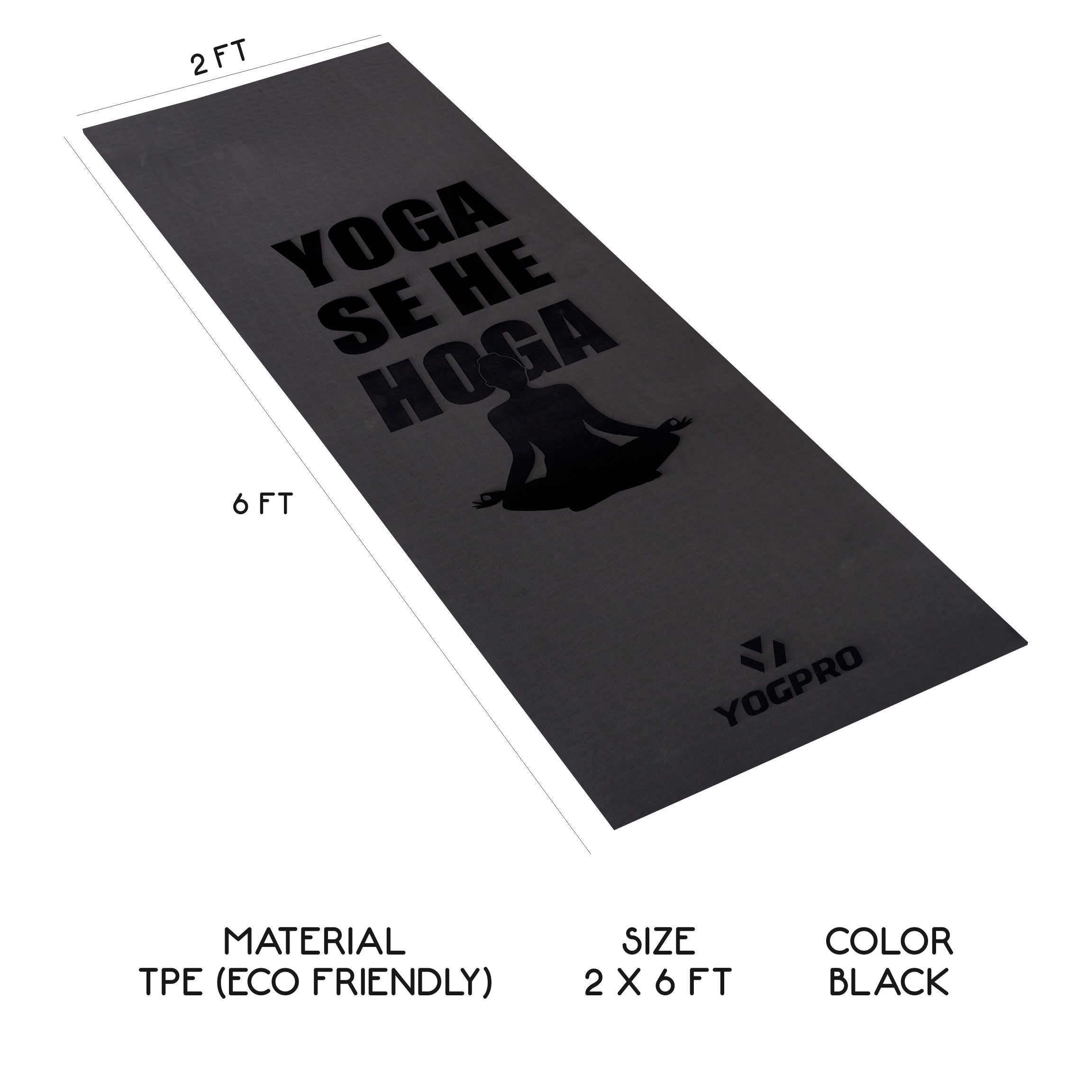 Yogpro TPE Yoga Se Hoga Printed Yoga Mat 6 mm