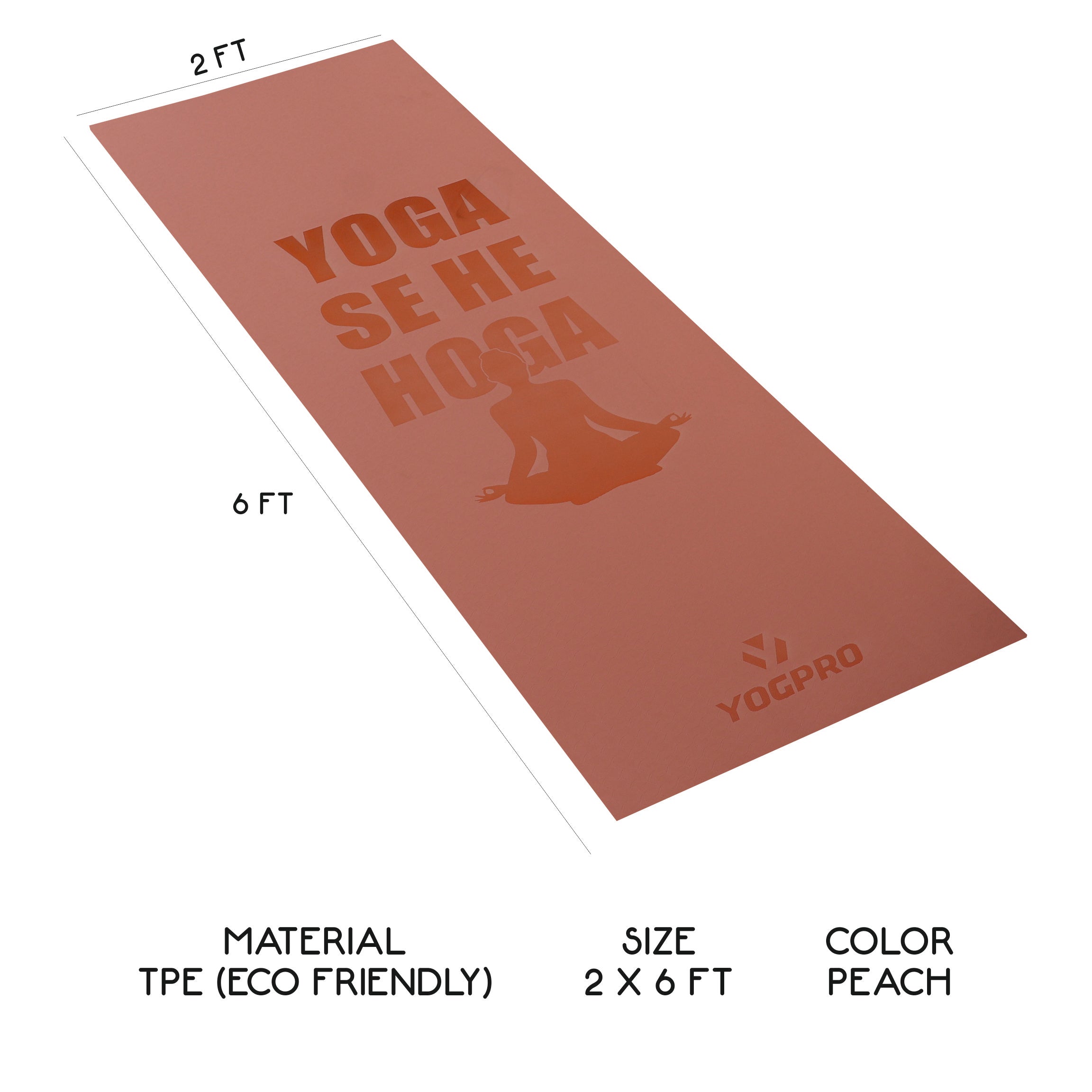 Yogpro TPE Yoga Se Hoga Printed Yoga Mat 6 mm