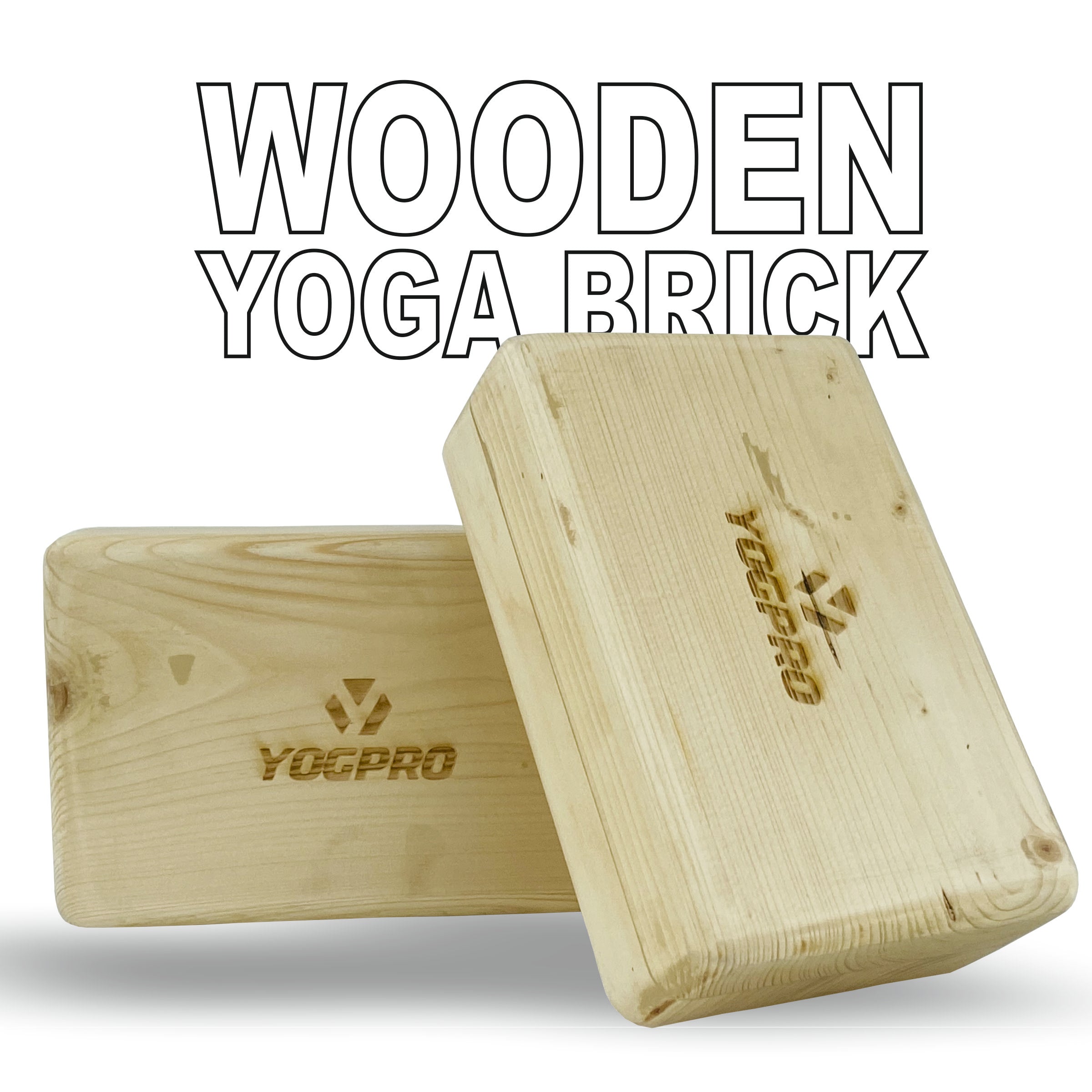 Yogpro Wooden Yoga Brick (Set of 2) 9 x 3x 6 INCHES