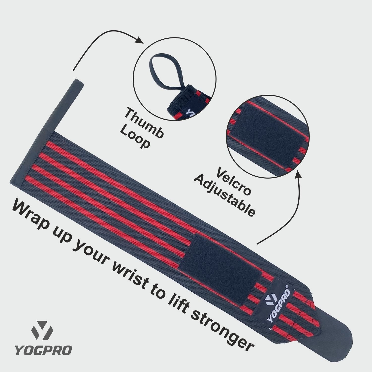 Yogpro Weight Lifting Wrist Wrap with Thumb Loop Strap