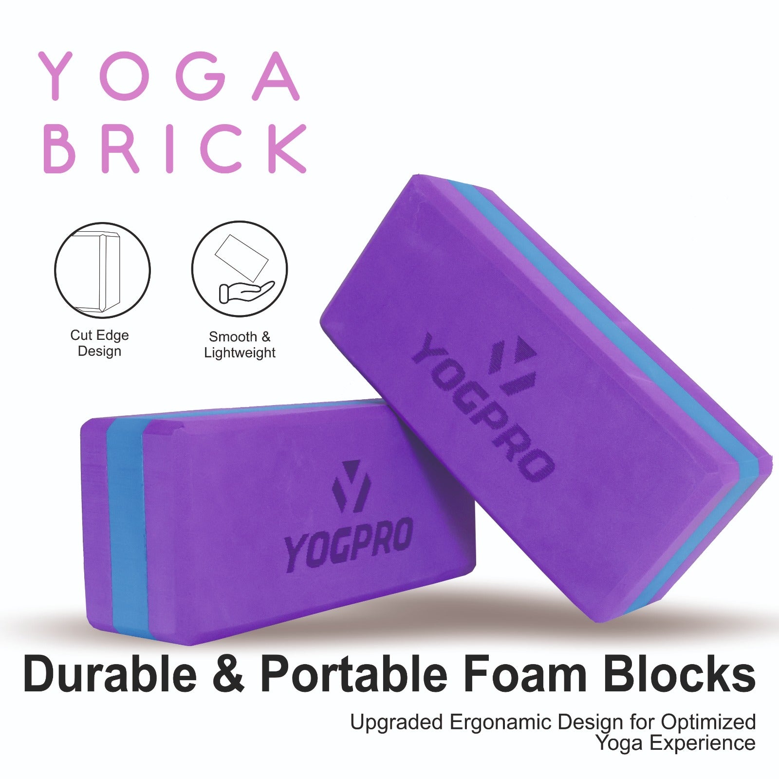 Yogpro Yoga Brick Eva (Set of 2 pcs) 9 X 4 X 3 Inches