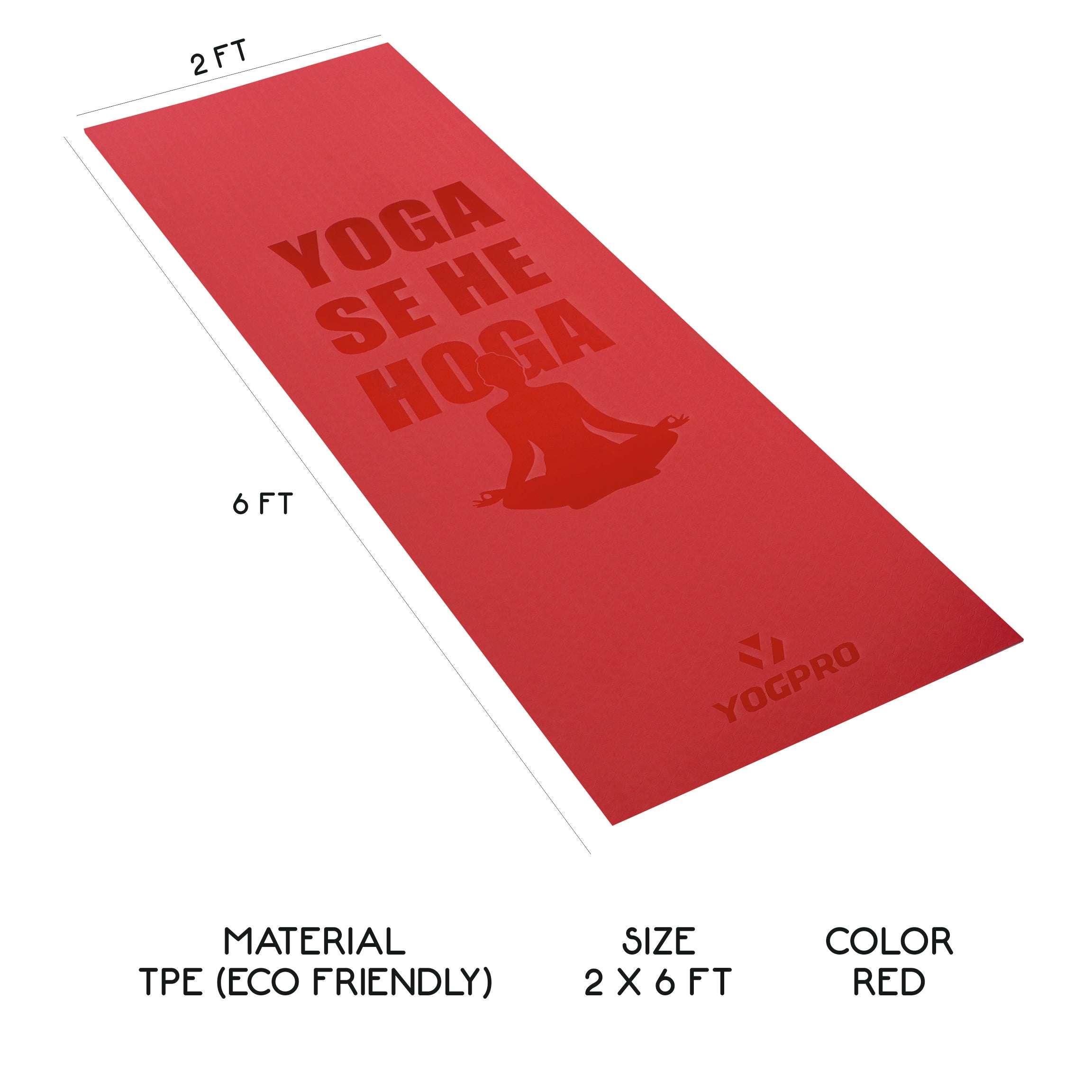Yogpro TPE Yoga Se Hoga Printed Yoga Mat 6 mm